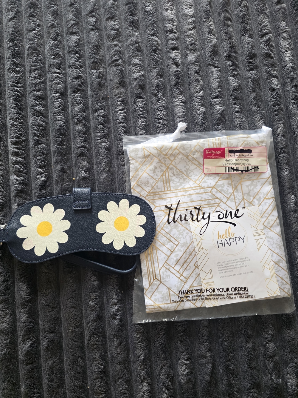 thirty-one White and Gold Hello Happy Bag